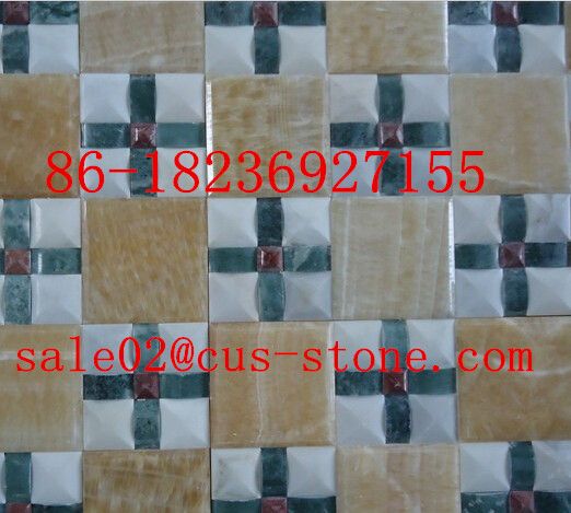 three color mosaic with smooth surface
