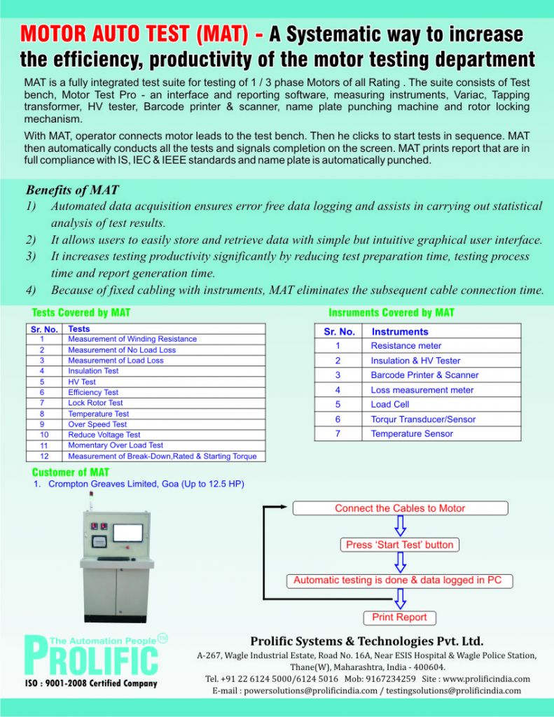 Introduction of Intelligent Transformer  testing and Reporting  system for Transformer Auto test, CT/ PT Auto Test, Shunt Reactor Auto Test and Motor Auto Test Systems