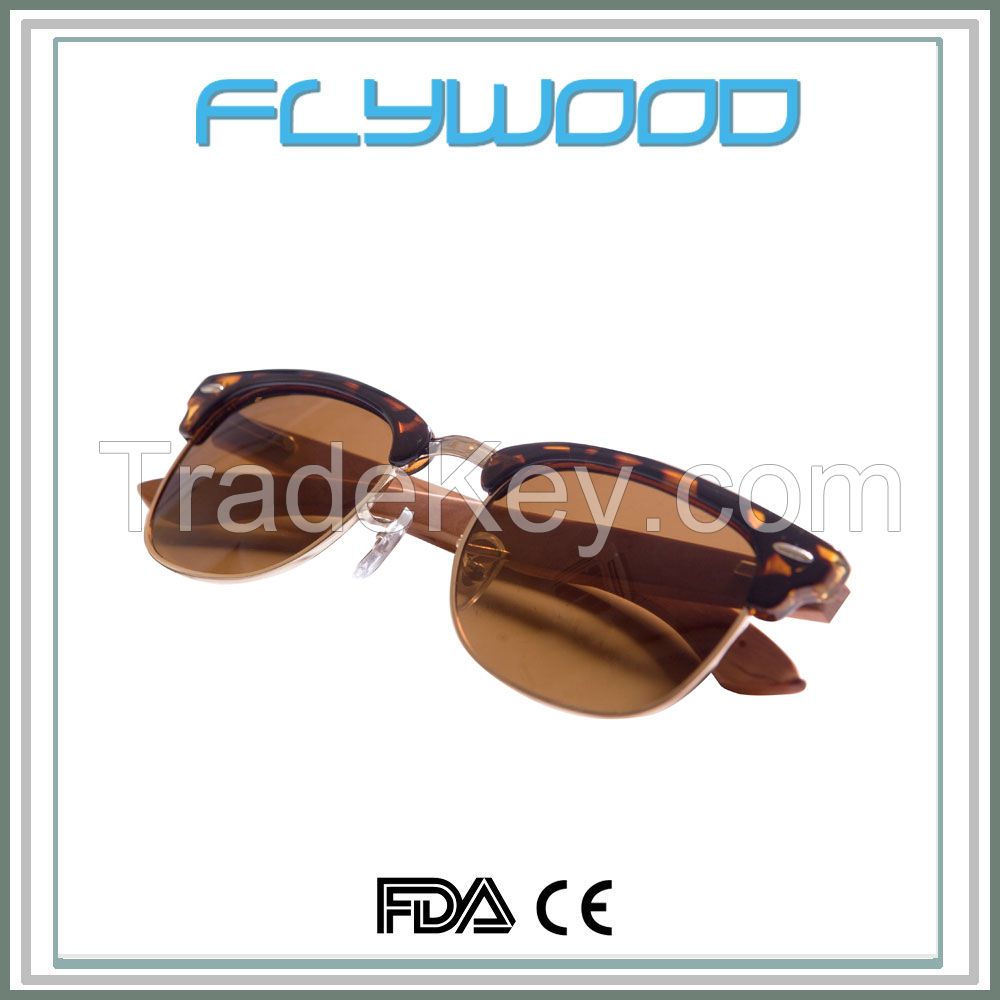 2015 fashion quality wooden sunglasses from China wholesale custom polarized wood sunglasses for man 