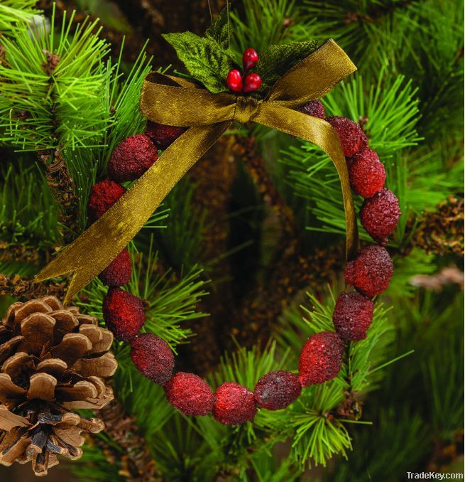 DRIED CRANBERRY WREATH ORN