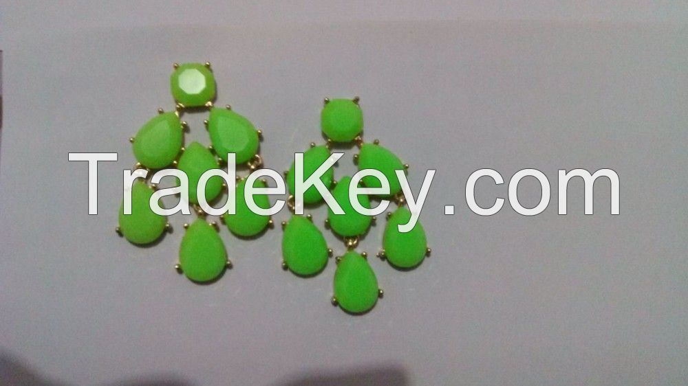 New Arrival 2014 Statement Fashion Jewelry Design Resin Charm Earrings