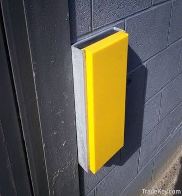 Yellow UHMW-PE plastic dock bumper