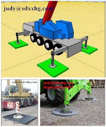 Recycled Outrigger jack pads for heavy crane