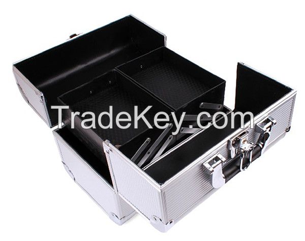 Aluminium beauty box with silvery strong handle RZ-LCO158-1