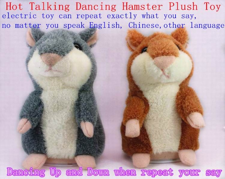 Lovely Talking Hamster Plush Toy Hot Cute Speak Talking Sound Record Funny Hamster Toy Animal Free Shipping Wholesale Russian Mouse Dolls