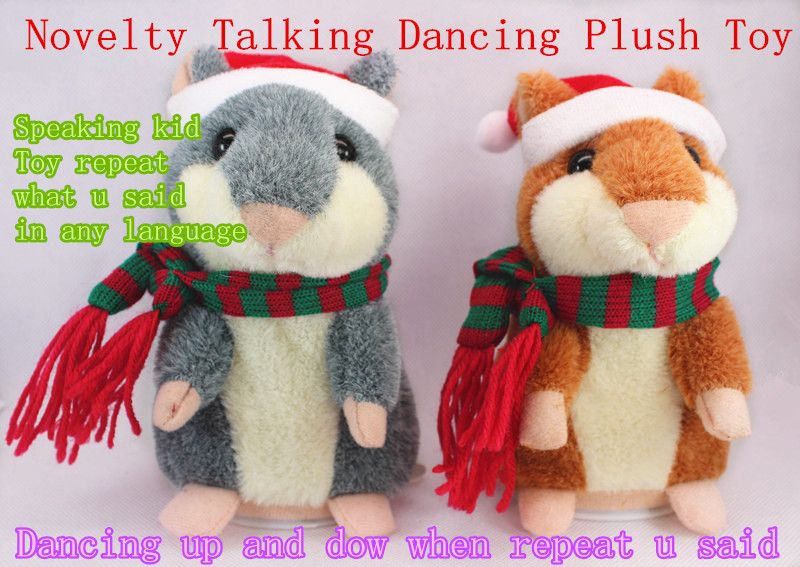 Lovely Talking Hamster Plush Toy Hot Cute Speak Talking Sound Record Funny Hamster Toy Animal Free Shipping Wholesale Russian Mouse Dolls