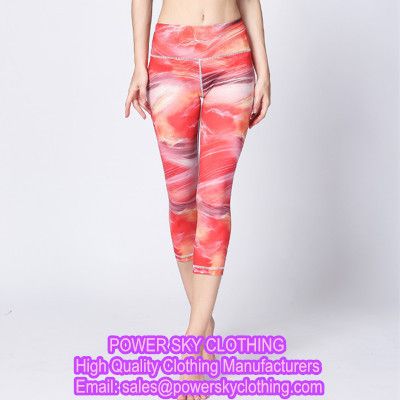 Custom Ladies Sports Leggings Gym Clothes Sexy Running Floral Print Yoga Tights Women's Fitness Yoga Pants From Power Sky Garment Factory