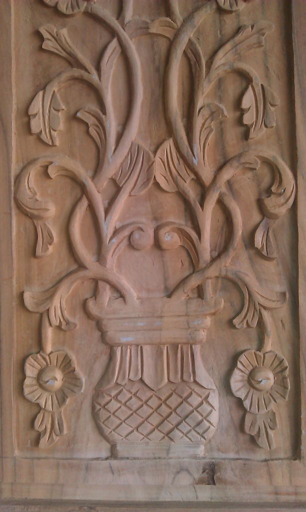 Large main entrance solid wood hand carved door