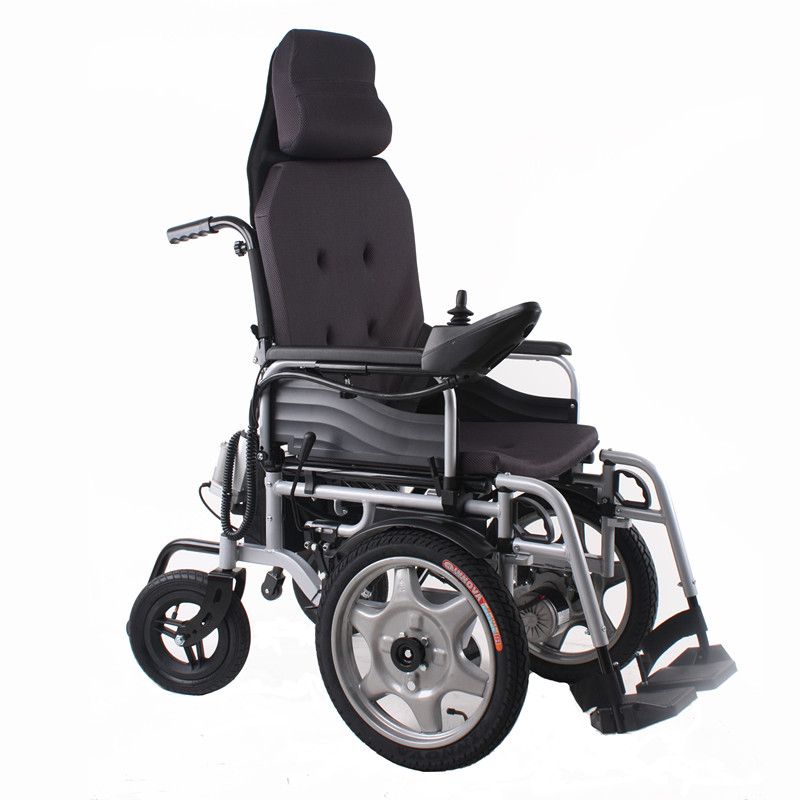  power wheelchair, high back reclining, with an electric leg-rest
