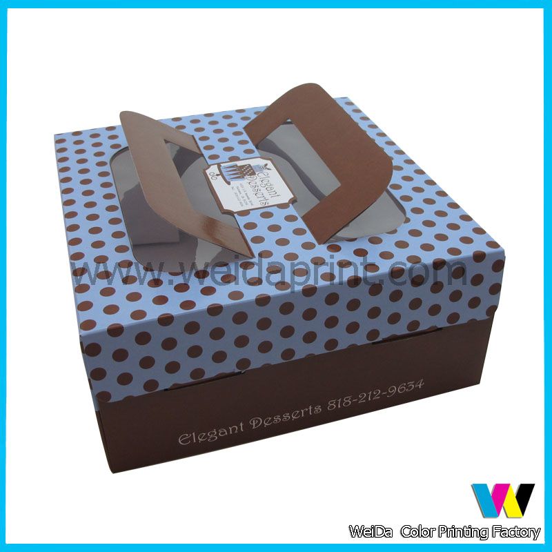 Custom Cake Box with Window & Handle