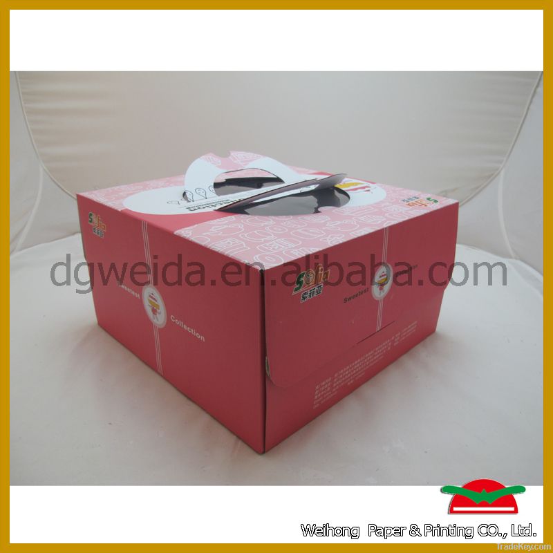 Paper Cake Box with Handle & Window