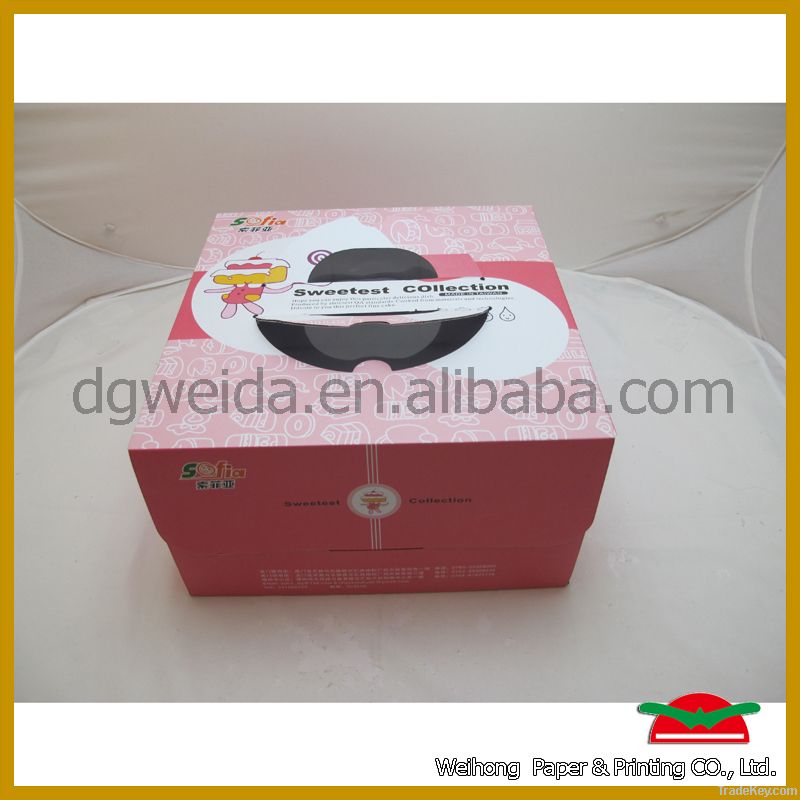 Paper Cake Box with Handle & Window