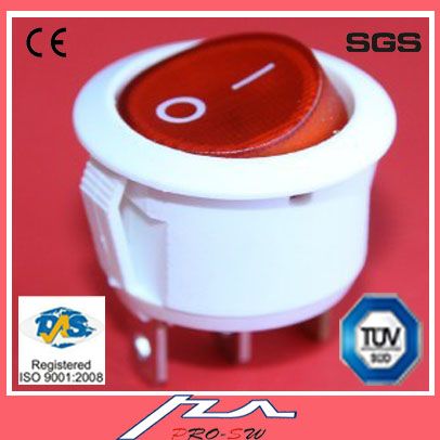 2p illuminated one way electrical with PA66 boat miniature electrical waterproof rocker switch