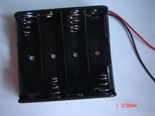 2AA black battery holder with switch and cover