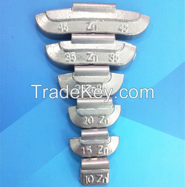 Die Casting Zinc clip-on wheel balance weights for steel rim
