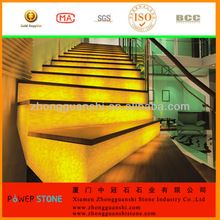 Translucent Yellow Light Artificial Onyx Stone Panel for Staircase  