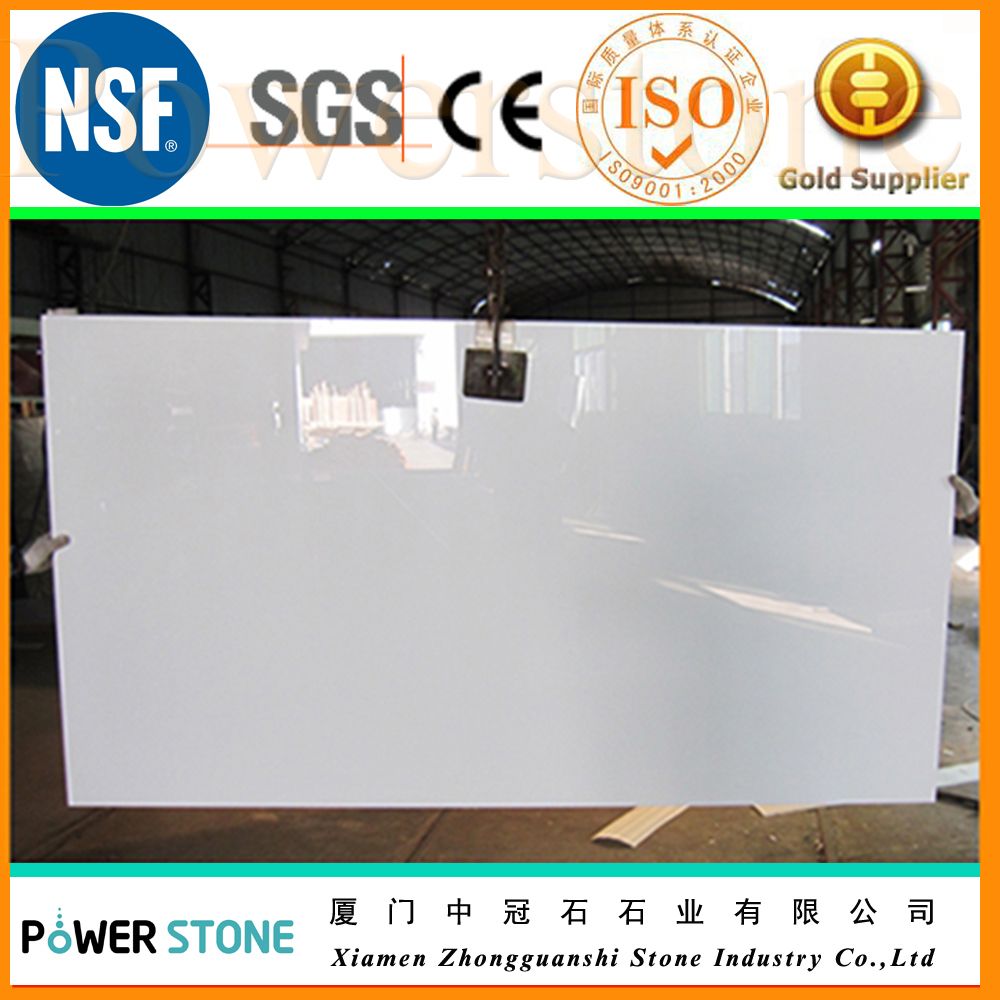 White Crystallized Glass Stone Panel, Tiles and Countertop