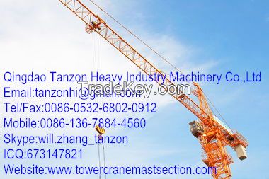 10 Tons China Building Tower Crane 180m For Construction Bridges TC651