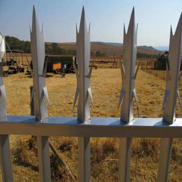 galvanised palisade fence