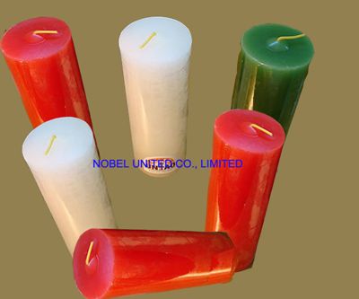 white pillar candles