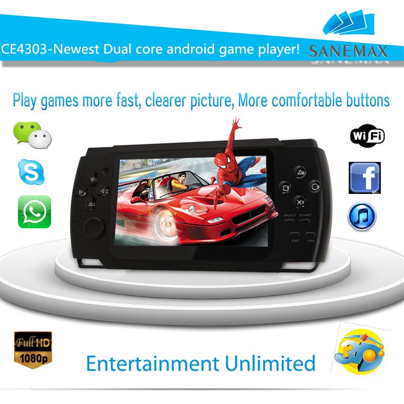 Sanemax Newest 4.3inch Dual core android 4.2 512M/8G game console