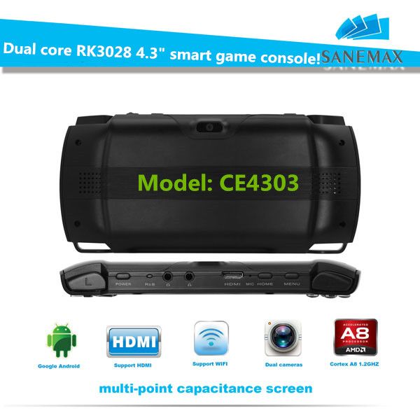 Sanemax Newest 4.3inch Dual core android 4.2 512M/8G game console