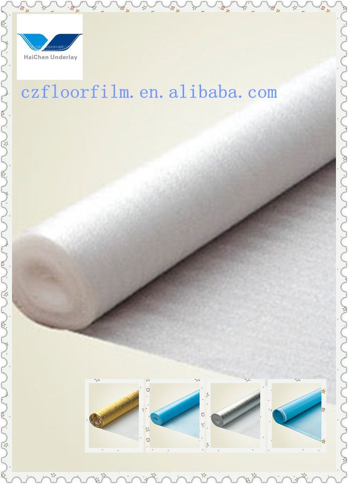 3 mm EPE foam underlayment one side with PE film aluminum coating and golden film