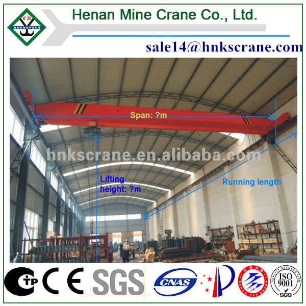 Single Girder Bridge Crane For Workshop, Plant, Lifting Machine