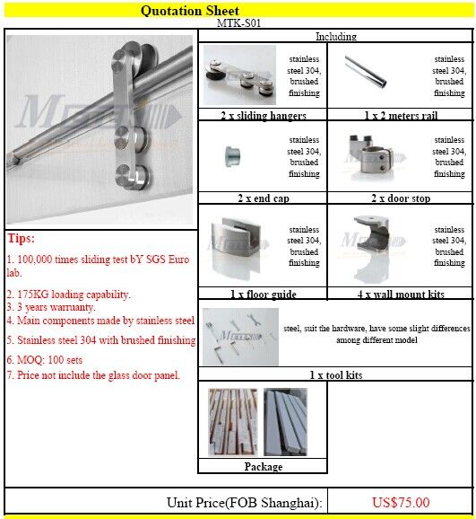 frameless glass sliding door hardware