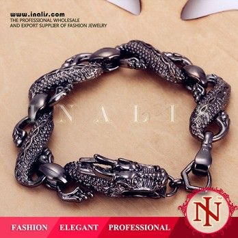 Hot sale fashion style antique silver dragon bangles LKNSPCH007