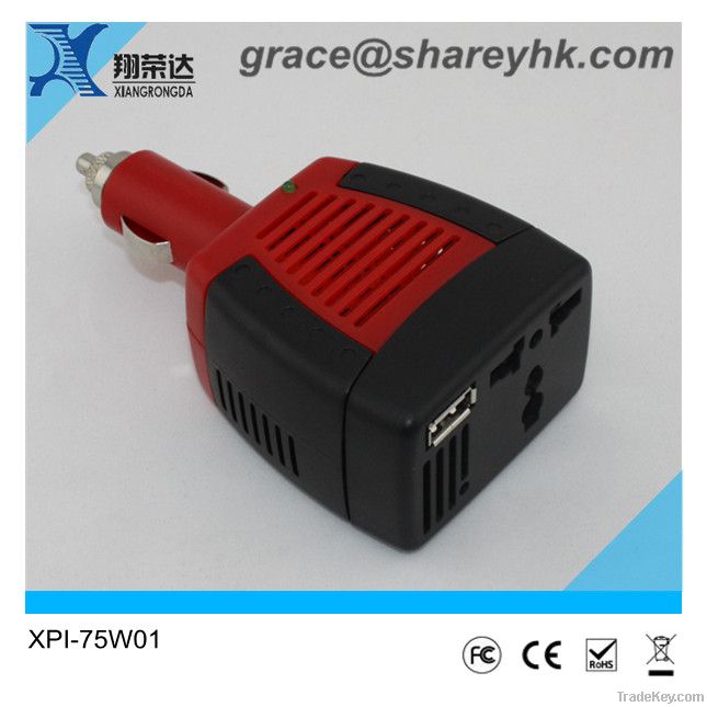 75W Car Power Inverter Charger 12V DC to 220V AC USB for Phone Noteboo