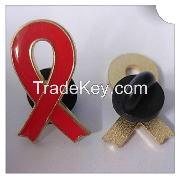 Aids awareness red ribbon pin badge HIV Lapel pin badge