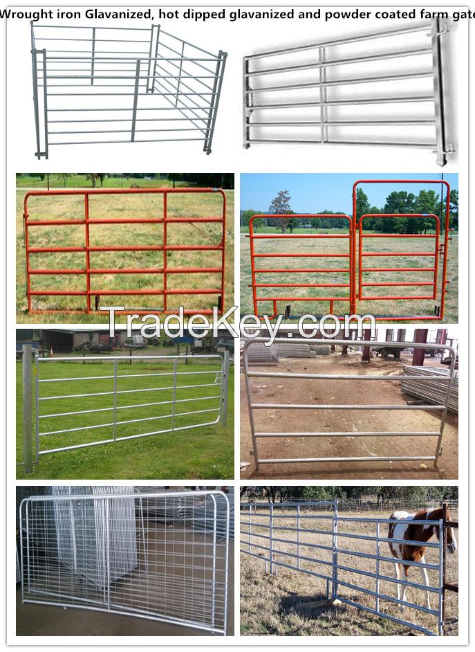 Wrought iron livestock farm fence gate, garden gate