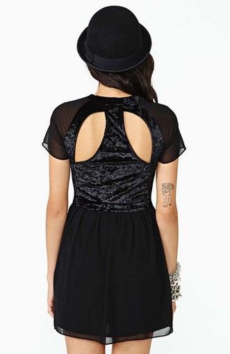 Black Magic Velvet Casual Dress for Women