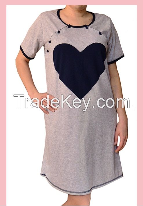 Maternity and Nursing Nightdress with Heart