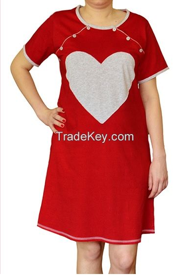 Maternity and Nursing Nightdress with Heart 
