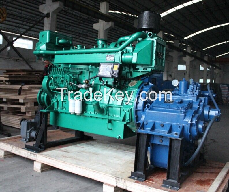 manufacturer of 400HP diesel marine engine with gearbox, 1800RPM, factory price