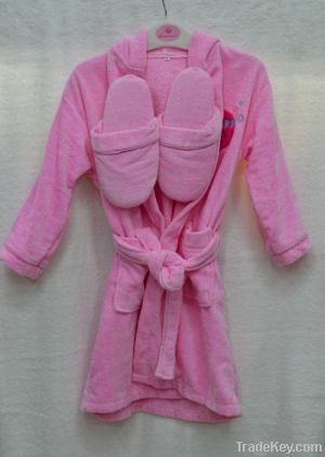 Yiwu pink kids cheap bathrobe