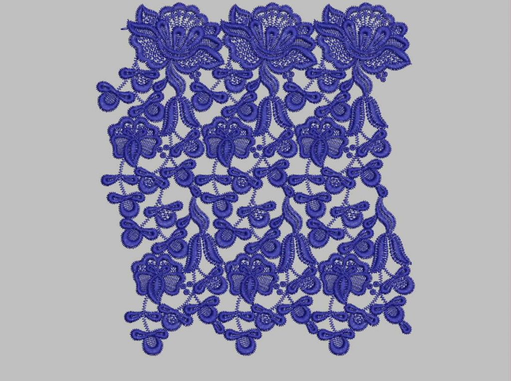 Lace with visible ground and without visible ground, Embroidery strips And motiffs