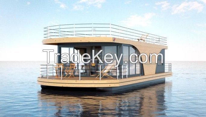 HouseÂ boatÂ pontoonÂ FloatingÂ BoatÂ ArchÂ ShapeÂ WoodenÂ LogÂ HouseÂ PrefabÂ TinyÂ ModernÂ House