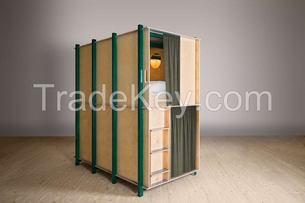STARSDOVE Wooden Single Soundproof Capsule Container Hotel Capsule Hotel Bed Sleep Pod Bed Caps bunk bed