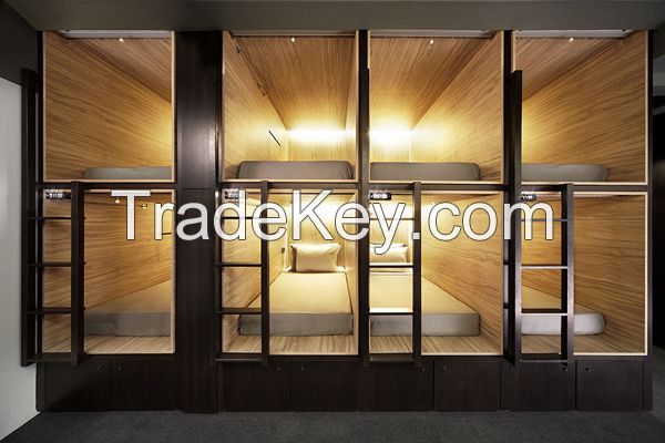 STARSDOVE Wooden Single Soundproof Capsule Container Hotel Capsule Hotel Bed Sleep Pod Bed Caps bunk bed