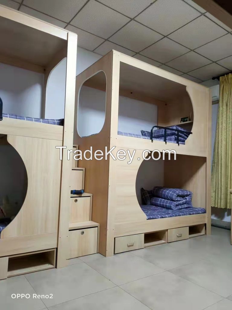 Factory Price Hotel Bunk Beds Space Sleeping Pods Wooden Capsule Hotel