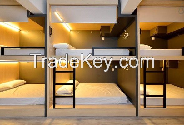 Factory Price Hotel Bunk Beds Space Sleeping Pods Wooden Capsule Hotel Bed