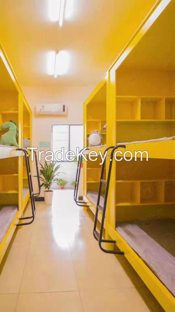 Factory Price Hotel Bunk Beds Space Sleeping Pods Wooden Capsule Hotel Bed