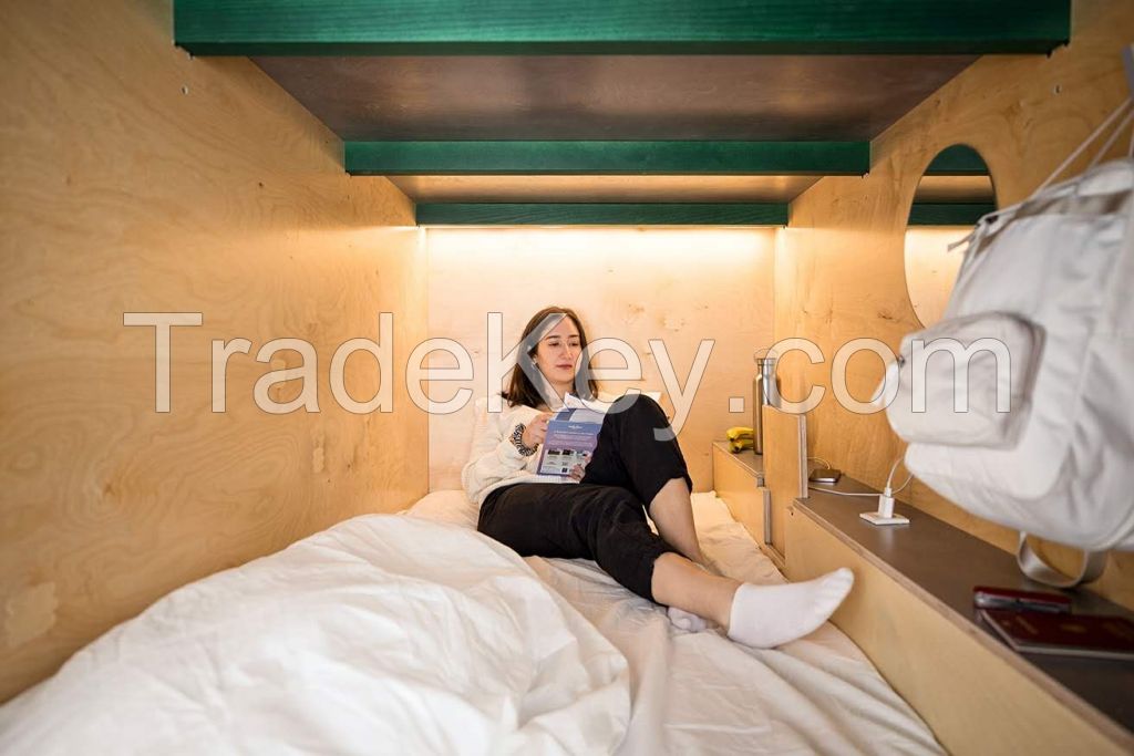 STARSDOVE Wooden Single Soundproof Capsule Container Hotel Capsule Hotel Bed Sleep Pod Bed Caps bunk bed