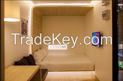 Factory Price Hotel Bunk Beds Space Sleeping Pods Wooden Capsule Hotel Bed