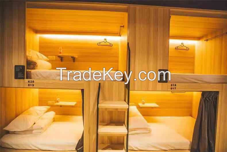 STARSDOVE Wooden Single Soundproof Capsule Container Hotel Capsule Hotel Bed Sleep Pod Bed Caps bunk bed