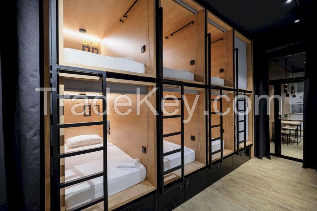 STARSDOVE Wooden Single Soundproof Capsule Container Hotel Capsule Hotel Bed Sleep Pod Bed Caps bunk bed