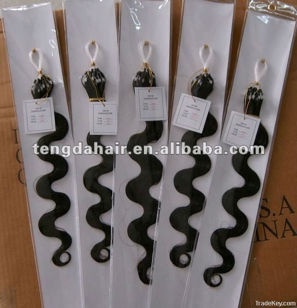 Attractive human remy hair micro ring hair extension